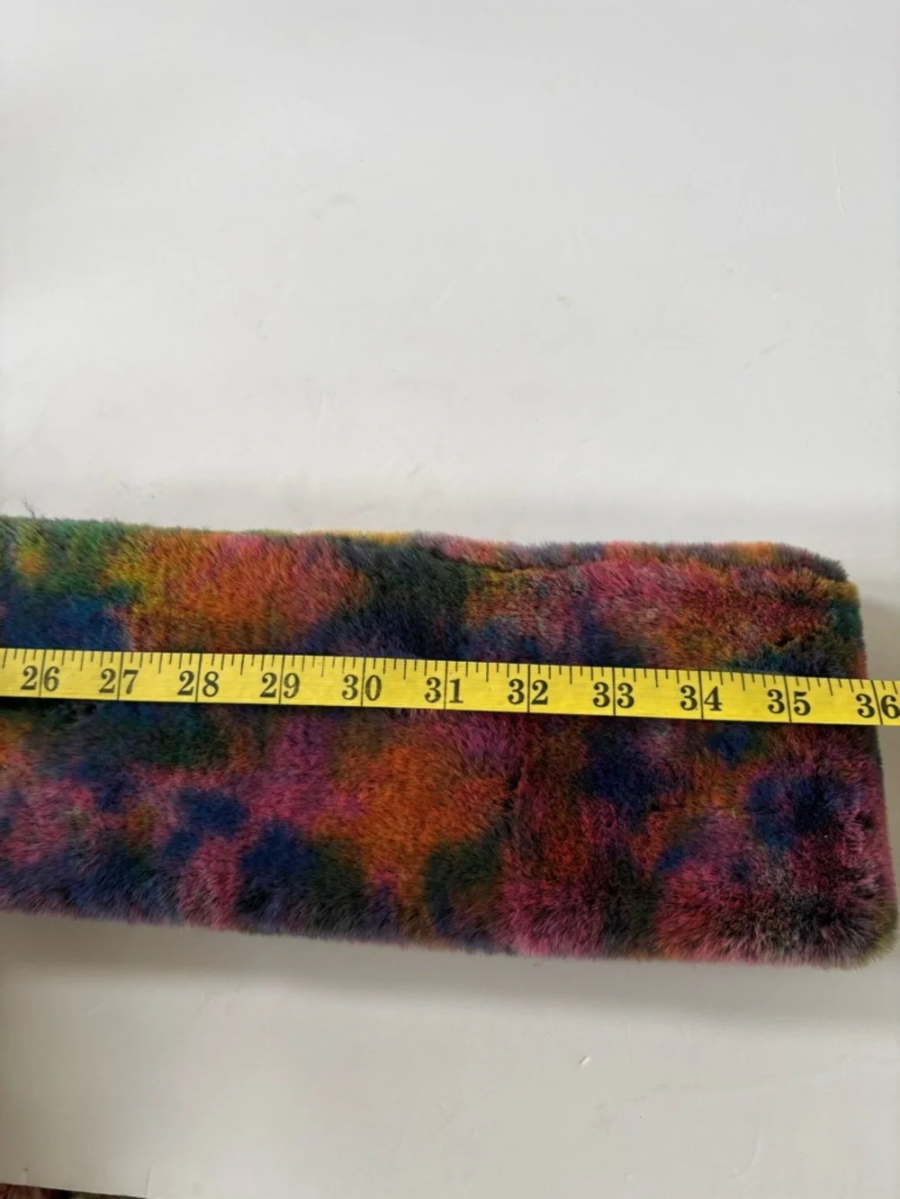 Fuzzy Tie Dye Bucket Hat Scarf Rainbow Faux Fur Festival‎ Y2K Streetwear Rave